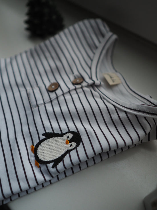 Basic Langarmshirt Pinguin Gr. 104