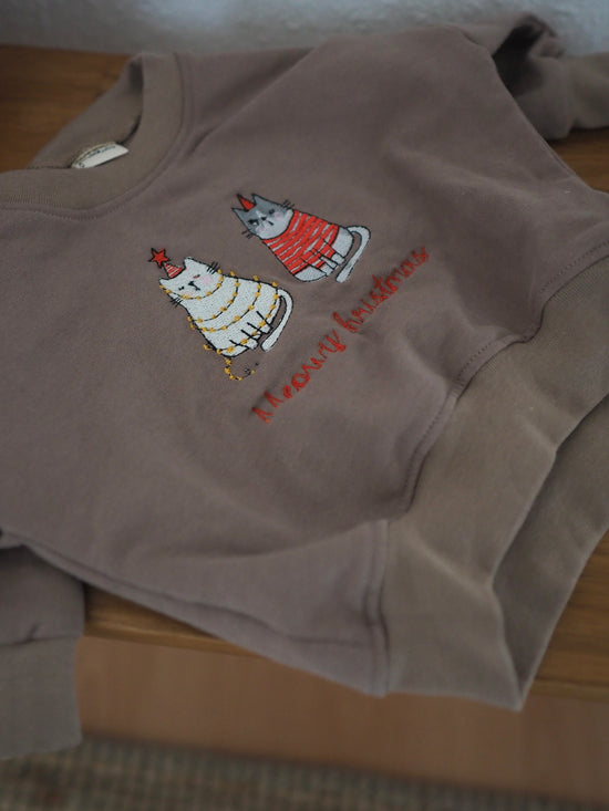 Oversize Sweater Katzen Gr. 56