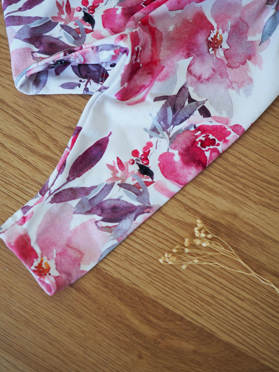 Leggings pinke Aquarell Blumen Gr. 50/56