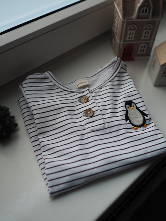 Basic Langarmshirt Pinguin Gr. 104
