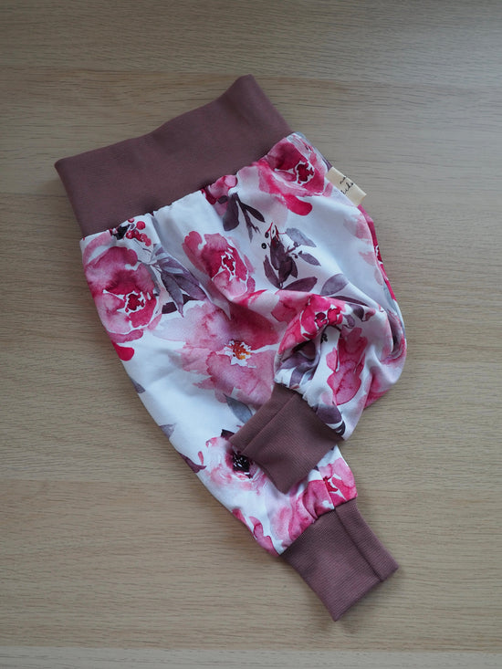Baggy Pants pinke Aquarell Blumen Gr. 62