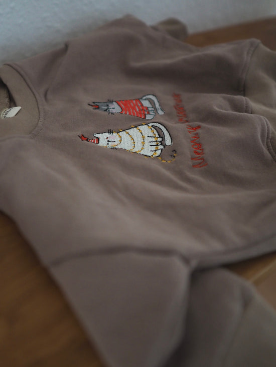 Oversize Sweater Katzen Gr. 56