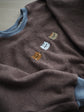 Oversize Baumwollfleece Sweater Katzen Gr. 104